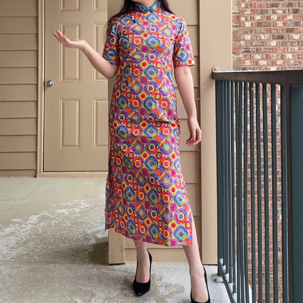 Handmade midi qipao/cheongsam dress XS